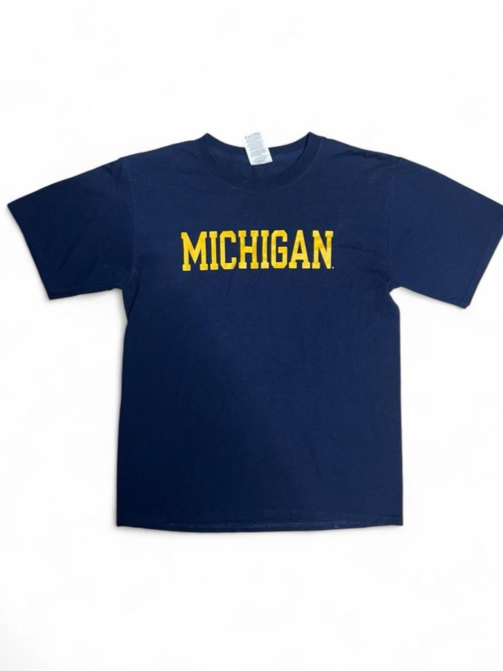 Jerzees Navy Blue Kids T-Shirt with Yellow Michigan Graphic